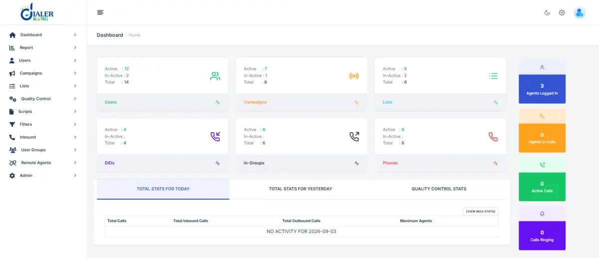 Custom VICIdial Admin Dashboard